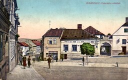 Humpolec, Dolní (Palackého) náměstí, směr do ulice Panské (dnes ul. Jana Zábrany)